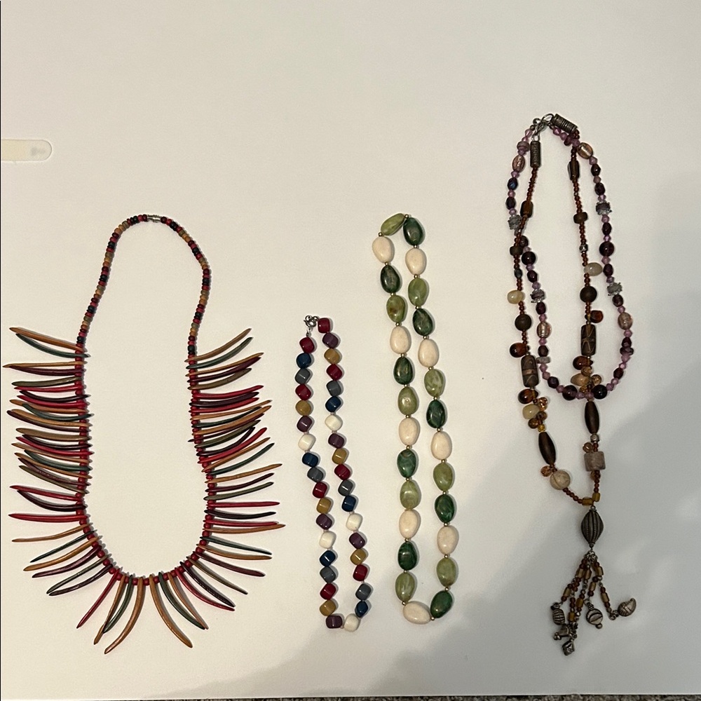 Bundle of Multicolor Beaded Necklaces